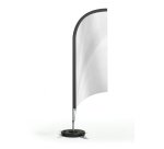 Drapeau publicitaire sur socle Oriflamme plume - 65 x 240 cm - marquage multicolore