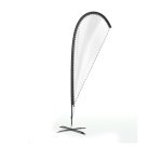 Drapeau publicitaire sur socle Oriflamme goutte - 75 x 220 cm - marquage multicolore