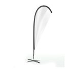 Drapeau publicitaire sur socle Oriflamme goutte - 75 x 220 cm - marquage multicolore