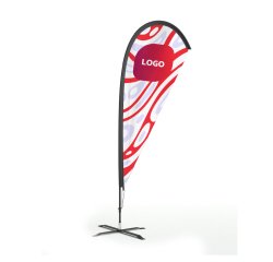 Advertising flag on a base Oriflamme drop - 75 x 220 cm