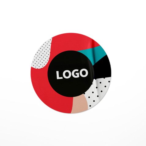 Sticker papier promotieartikel - ronde - meerkleurige markering