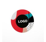 Sticker papier publicitaire rond - marquage multicolore
