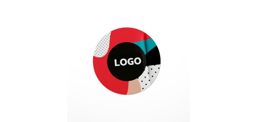 Sticker papier publicitaire rond - marquage multicolore
