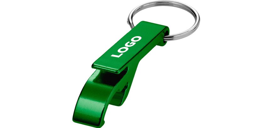 Sleutelhanger met flesopener promotieartikel - bedrukking in 1 kleur