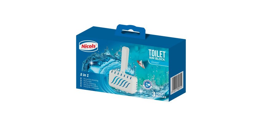 Bloc pour cuvettes WC solide océan - boîte de 3