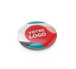 Badge publicitaire finition brillante - marquage multicolore