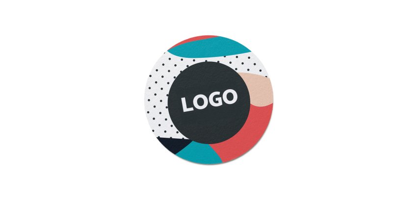 Sous-bock publicitaire rond - marquage multicolore