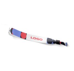 Satin promotional bracelet, black ring