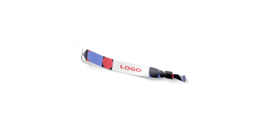Bracelet publicitaire satiné bague noire - marquage multicolore