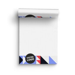 Bloc-notes publicitaire A4 encollé sans couverture uni - 50 feuilles