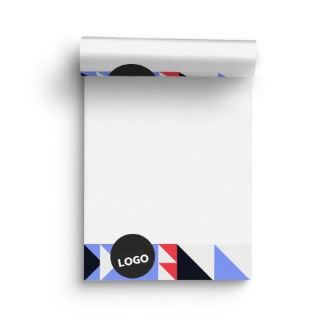 Bloc-notes publicitaire A4 encollé sans couverture uni - 50 feuilles - marquage multicolore