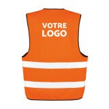 Gilet de sécurité publicitaire fluo à 2 bandes de sécurité - marquage 1 couleur