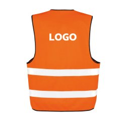 Fluorescent advertising safety vest with 2 safety bands - 1 color marking