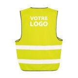 Gilet de sécurité publicitaire fluo à 2 bandes de sécurité - marquage 1 couleur