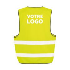 Gilet de sécurité publicitaire fluo à 2 bandes de sécurité - marquage 1 couleur