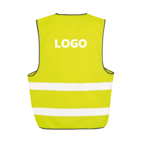 Gilet de sécurité publicitaire fluo à 2 bandes de sécurité - marquage 1 couleur