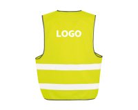 Fluorescent advertising safety vest with 2 safety bands - 1 color marking