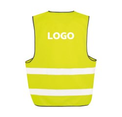 Fluorescent advertising safety vest with 2 safety bands - 1 color marking
