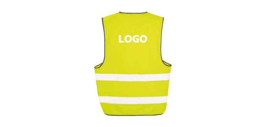 Gilet de sécurité publicitaire fluo à 2 bandes de sécurité - marquage 1 couleur