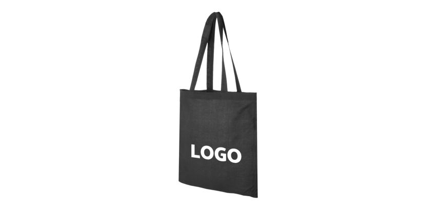 Sac-Farbe aus Baumwolle Werbetasche 140 g/m² - lange Griffe - 10 L - 1-farbiger Druck