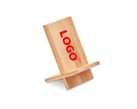 Advertising phone stand in bamboo - 1-color marking