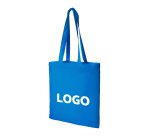 Katoenen tas van 140g/m² totebag promotieartikel - lange handvatten - 10 L - 1-kleurige opdruk