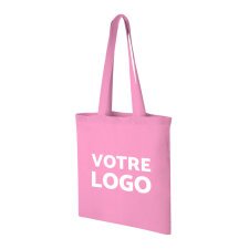 Sac couleur en coton publicitaire totebag 140 g/m² - anses longues - 10 L - rose