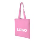 Katoenen tas van 140g/m² totebag promotieartikel - lange handvatten - 10 L - 1-kleurige opdruk