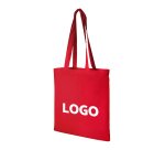 Katoenen tas van 140g/m² totebag promotieartikel - lange handvatten - 10 L - 1-kleurige opdruk