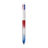 Kugelschreiber Bic 4 Farben Flagge blau weiß rot Werbegeschenk Spitze 1 mm - mittlere Schreibweise - 1 Farbmarkierung