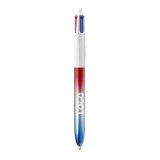 Stylo bille Bic 4 couleurs flag bleu blanc rouge publicitaire pointe 1 mm – écriture moyenne