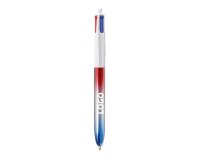 Stylo bille Bic 4 couleurs flag bleu blanc rouge publicitaire pointe 1 mm – écriture moyenne - marquage 1 couleur