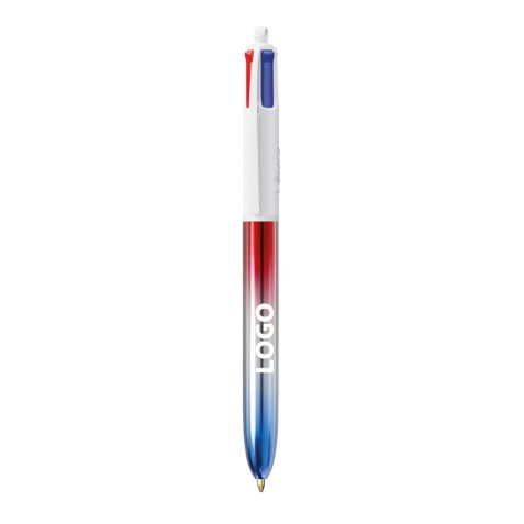 Stylo bille Bic 4 couleurs flag bleu blanc rouge publicitaire pointe 1 mm – écriture moyenne