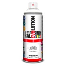 Peinture acrylique brillante Pintyplus Evolution - Aérosol de 400 ml, blanc pur RAL9010