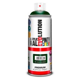 Peinture acrylique brillante Pintyplus Evolution - Aérosol de 400 ml, vert sapin RAL6009