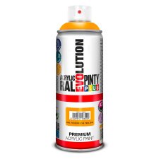 Peinture acrylique brillante Pintyplus Evolution - Aérosol de 400 ml, jaune melon RAL1028