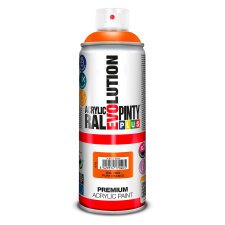 Peinture acrylique brillante Pintyplus Evolution - Aérosol de 400 ml, orange pur RAL2004