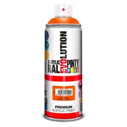 Peinture acrylique brillante Pintyplus Evolution - Aérosol de 400 ml, orange pur RAL2004