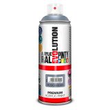 Peinture acrylique brillante Pintyplus Evolution - Aérosol de 400 ml, gris argent RAL7001
