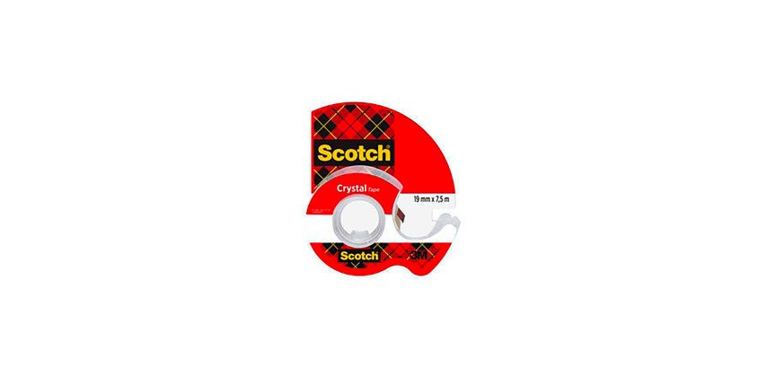 Dévidoir adhésif Scotch Crystal transparent - Largeur 19 mm x longueur 7,5 m