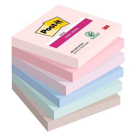 Pack de 4 notes repositionnables soulful Super Sticky Post-it 76 x 76 mm - bloc de 90 feuilles + 2 offertes