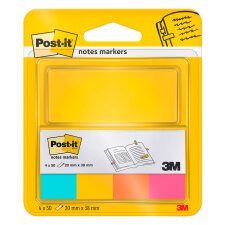 Repositionable paper bookmarks assorted colors Post-it - Pads of 4 x 50 sheets