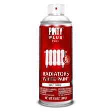 Peinture émail acrylique pour radiateurs Pinty Plus Tech - Aérosol de 400 ml, blanc brillant