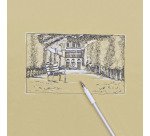 Stylo roller Pentel Hybrid Gel Grip K118L à capuchon pointe 0,8 mm - écriture moyenne blanc