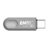 Emtec clé USB D280 Dual 64 Go Usb 3.2 (USB-A), Usb 3.2 (USB-C) Gris
