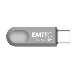 Emtec clé USB D280 Dual 64 Go Usb 3.2 (USB-A), Usb 3.2 (USB-C) Gris