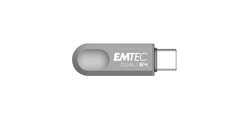 Emtec clé USB D280 Dual 64 Go Usb 3.2 (USB-A), Usb 3.2 (USB-C) Gris