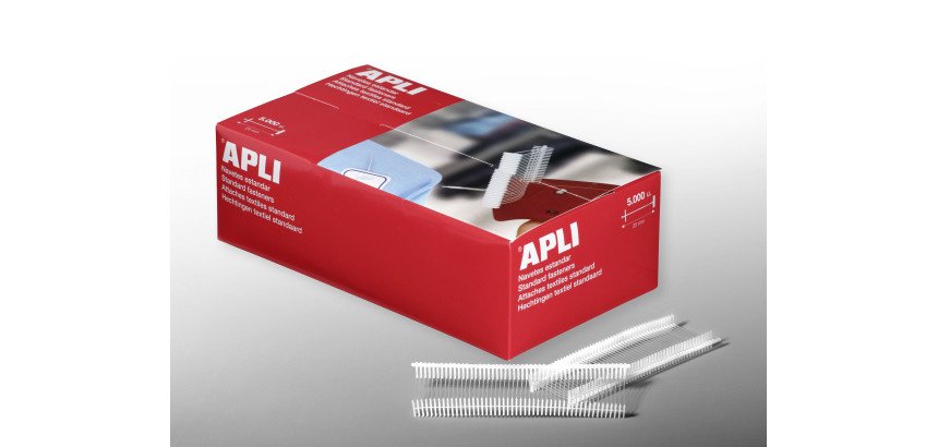 Boîte de 50000 attaches standard 25 mm pour pistolet textile APLI 101545