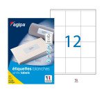 Étiquettes adresses multi-usages 70 x 70 mm Agipa 102167 blanches - Boîte de 1200