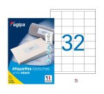 Étiquettes adresses multi-usages 51 x 33,8 mm Agipa blanches - Boîte de 3200